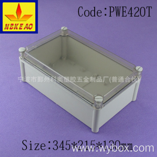 Outdoor electronics enclosure waterproof enclosure box for electronic waterproof plastic enclosure PWE420T with size 345*215*130